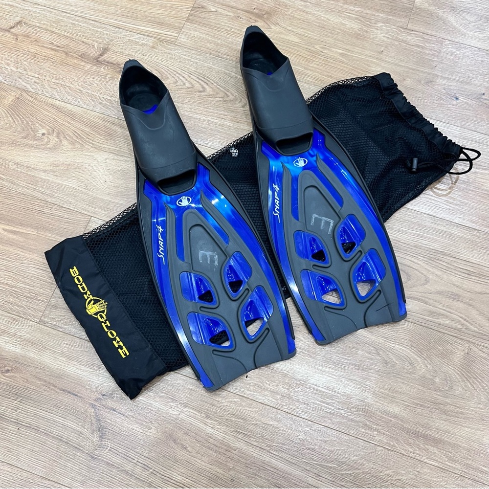 Body Glove Snap 4 Adult Snorkeling Fin/Flipper Pro Series Blue Size S 5-6 38-39